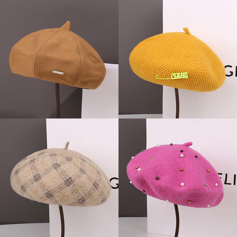 Fashion Autumn and Winter Small Face Big Head Circumference Beret Children Fashion Warm Painter Hat Versatile Newsboy Hat