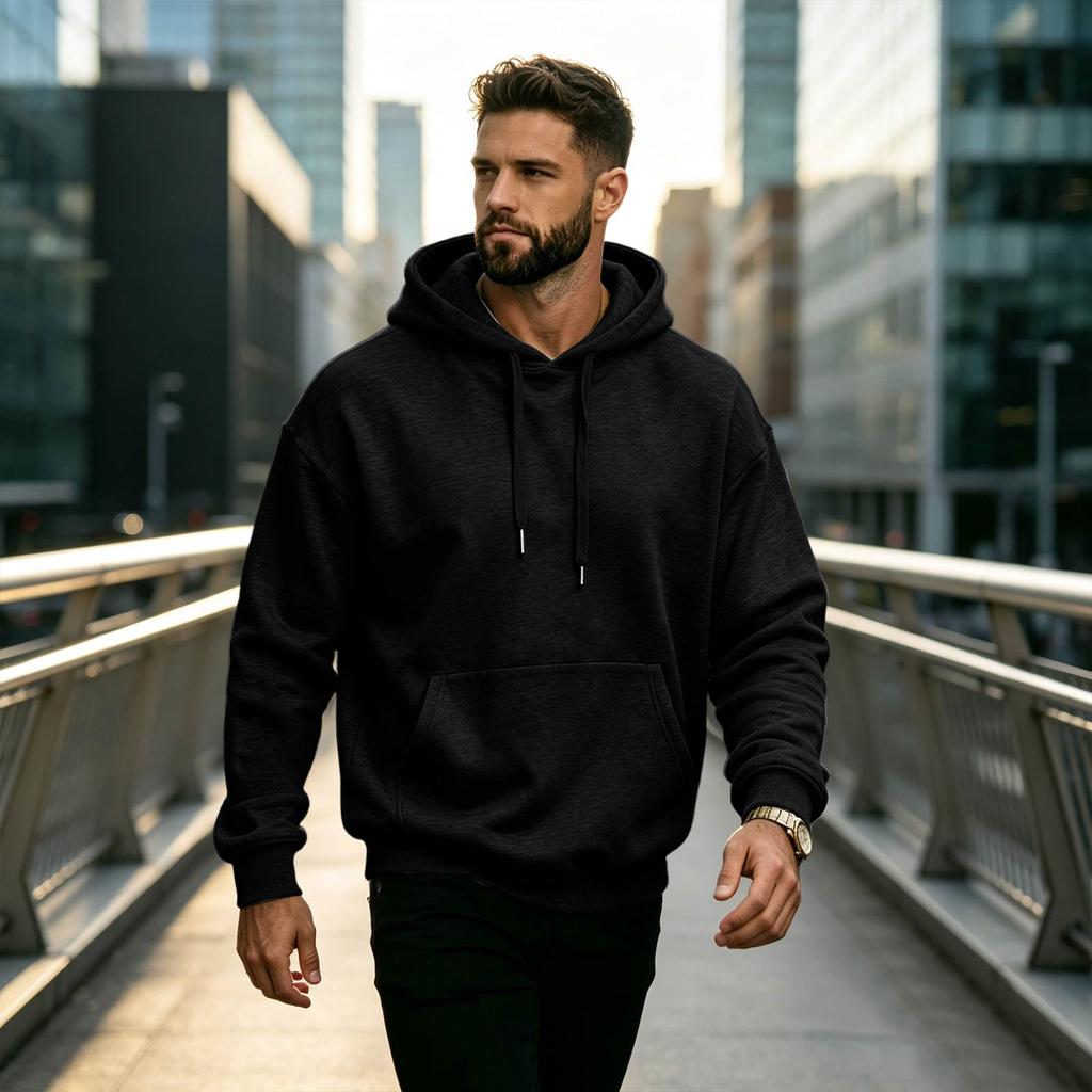 Men's Long Sleeve Hooded Sweatshirt Casual Pullover