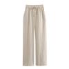 Fashion Style 2024 Summer New Arrival Women's Clothing High Waist Slimming All-Matching Linen Straight Pants Pants 9929040