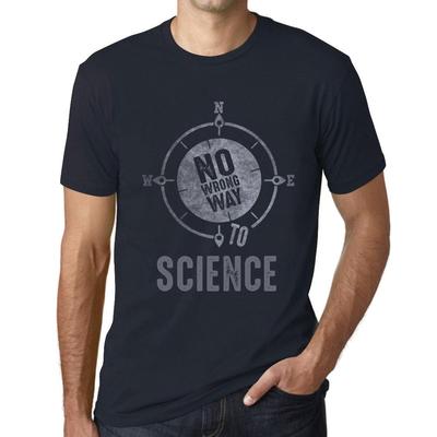 Herren Vintage T-Shirt Grafik T-Shirt No Wrong Way Science Navy