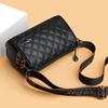 Rhombus Embroidery Thread Leather Women'S Bag Niche Commuter Fashion Single Shoulder Cross Pillow Bag Wide Shoulder Strap