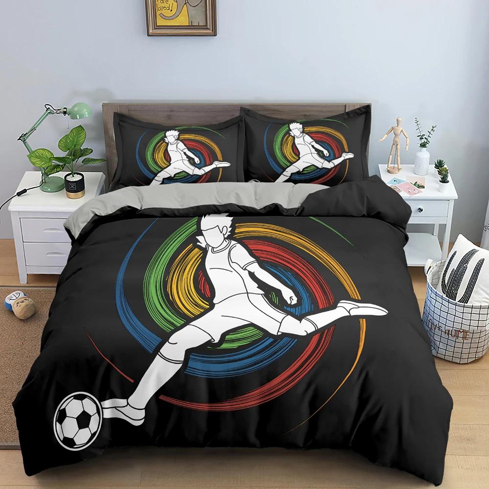 Sport Player King Queen Duvet Cover Skiing Action Bedding Set Teens Adults Extreme Sport Soft Black 2/3pcs Polyester Quilt Cover