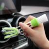 For Mini Double-End Microfiber Car Air Vent Duster with Removable Cloth Cover - Portable Cleaning Brush for Car Detailing, Dual-Head Design
