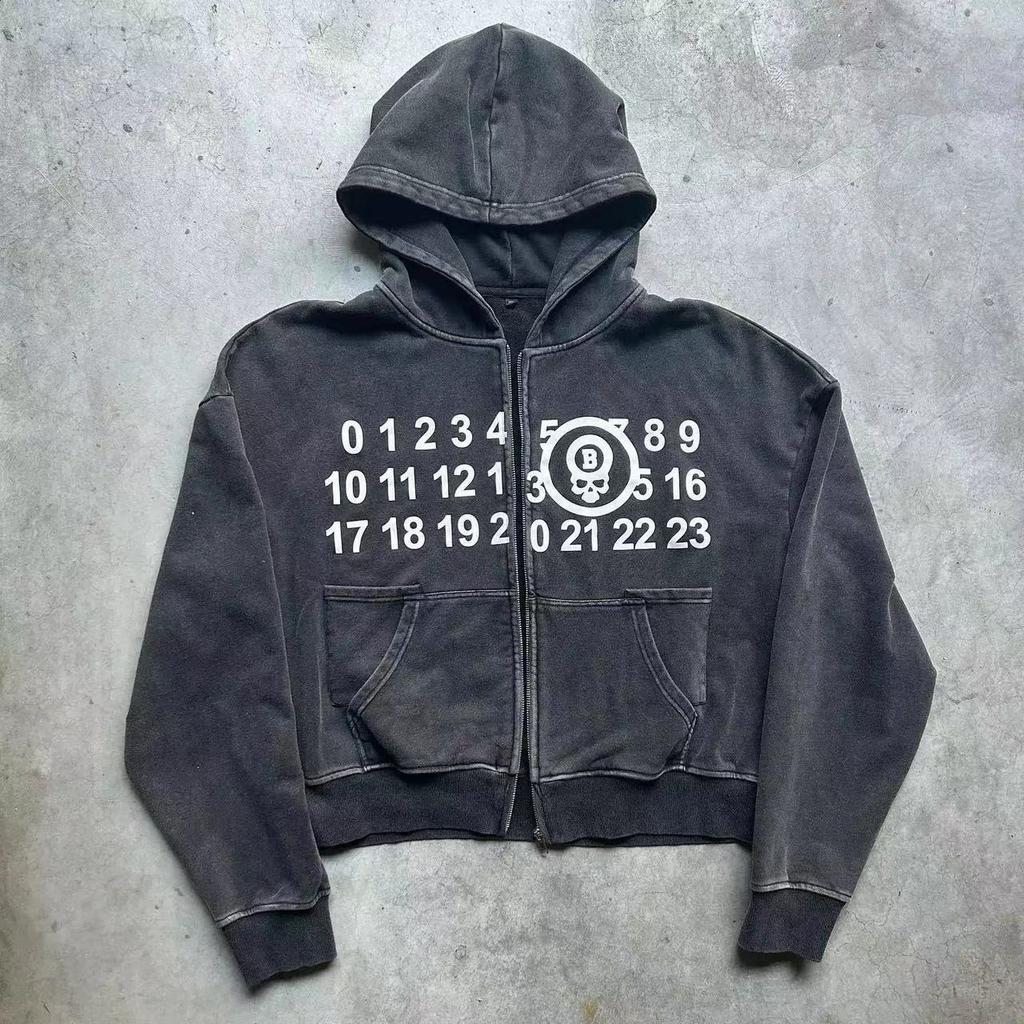 Felpa con cappuccio da uomo Street Fashion Trend Brand Teschio Stampa Digitale 3D Casual Larga