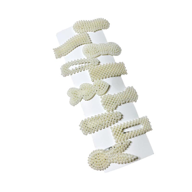 10 Pieces of Pearl Hairpins for Girls, Side Clips, Back of Head BB Clips, Fashionable and Popular Hair Accessories