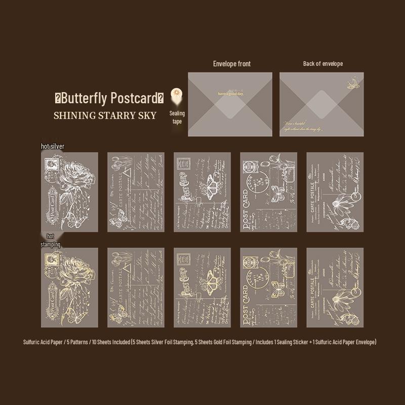 Shining Starry Sky Gold & Silver Hot Stamping Stickers: Sulfuric Acid Paper Sheets for Music, Tickets, Letters, Diaries, and Collages