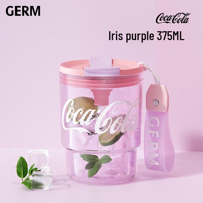 Germ Coca-Cola Collaboration Bamboo Style Portable Glass Water Bottle