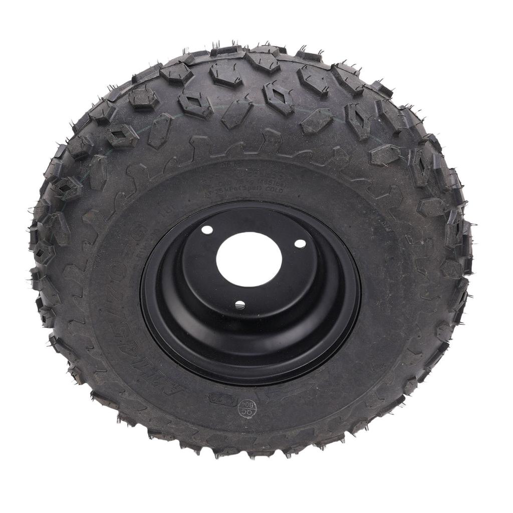 145 70 6 Däck 6 tums ATV UTV Terrängdäck med 3-hålsfälg för Go-kart Golfbil Trädgårdsklippare Svart