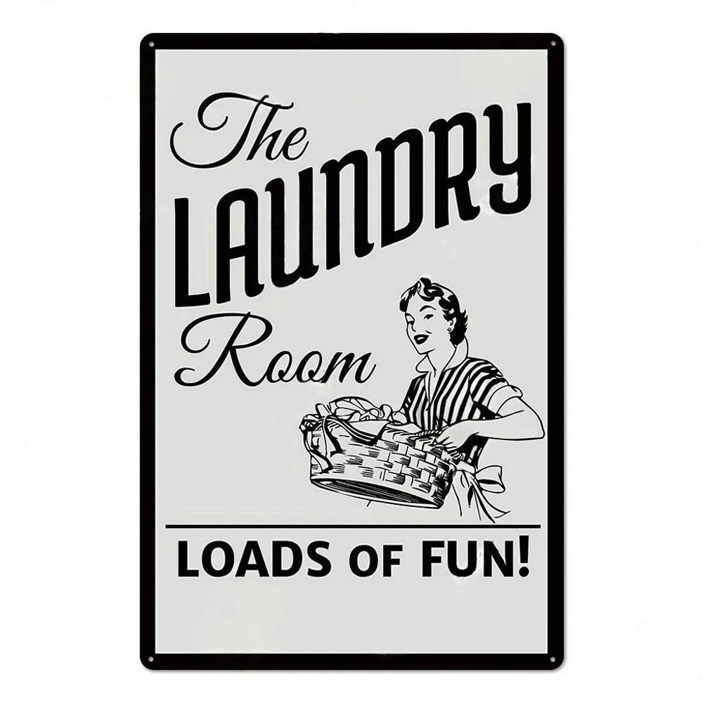 Laundry Room Billboard Vintage Metal Tin Sign Decor Funny Poster Plate Rust Decorative Plaque Tinplate Dry Clean Store Signs