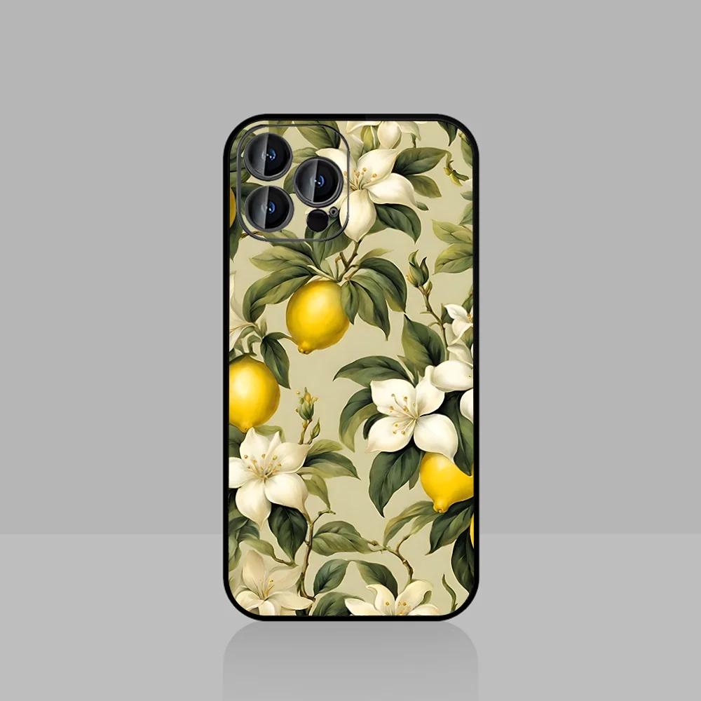 Cute Artistic Lemon Mobile Phone Case For iPhone 16 15 11 12 14 13 Pro Max Mini X XSMax XR 7 8 Plus SE4 16e Silica Covers Fundas