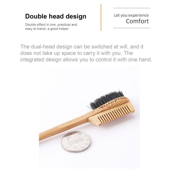 Yousheng Dual Edge Comb Wide Application Ergonomic Mini Bamboo and Wood Eyebrow Brush for Beauty