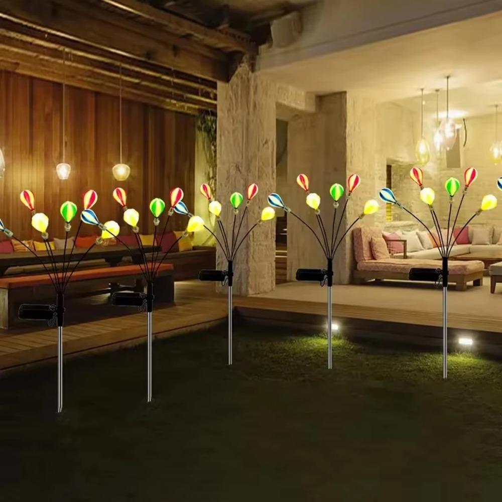 6LED Solarlicht Heißluftballon Rasenstecker Außenhof Garten Outdoor Camping Windschaukel Licht Festliche Atmosphäre dekorative Lichter