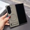 KEYSION Luxuxy PU Leather Magnetic Case for MagSafe for Samsung Galaxy Z Fold 7 5G Kickstand Wireless Charging Phone Back Cover