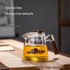 Thickened Glass Teapot with Wood Handle