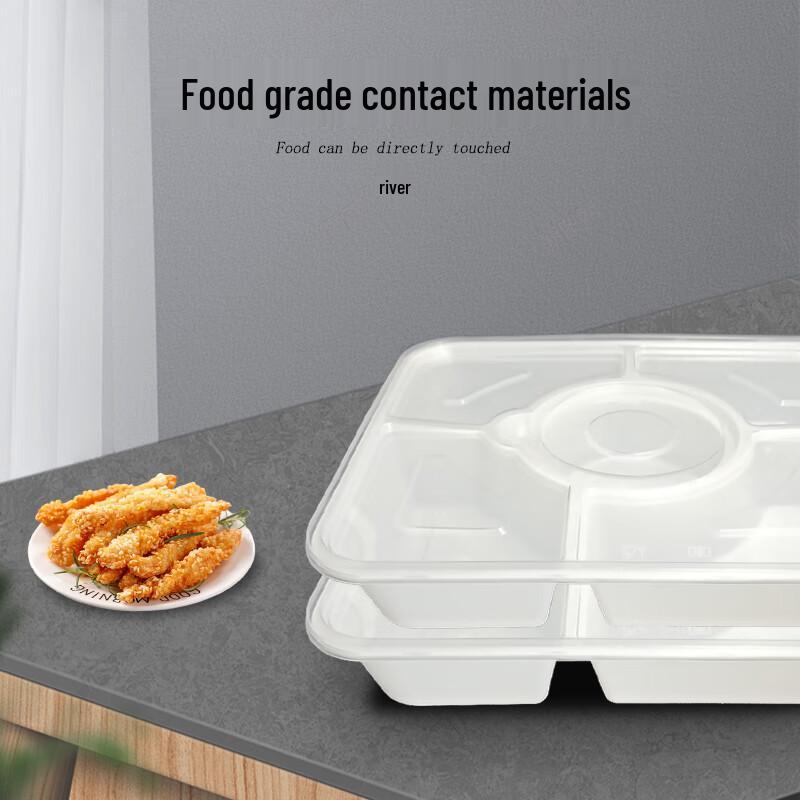 Disposable 4+1 Compartment Meal Box