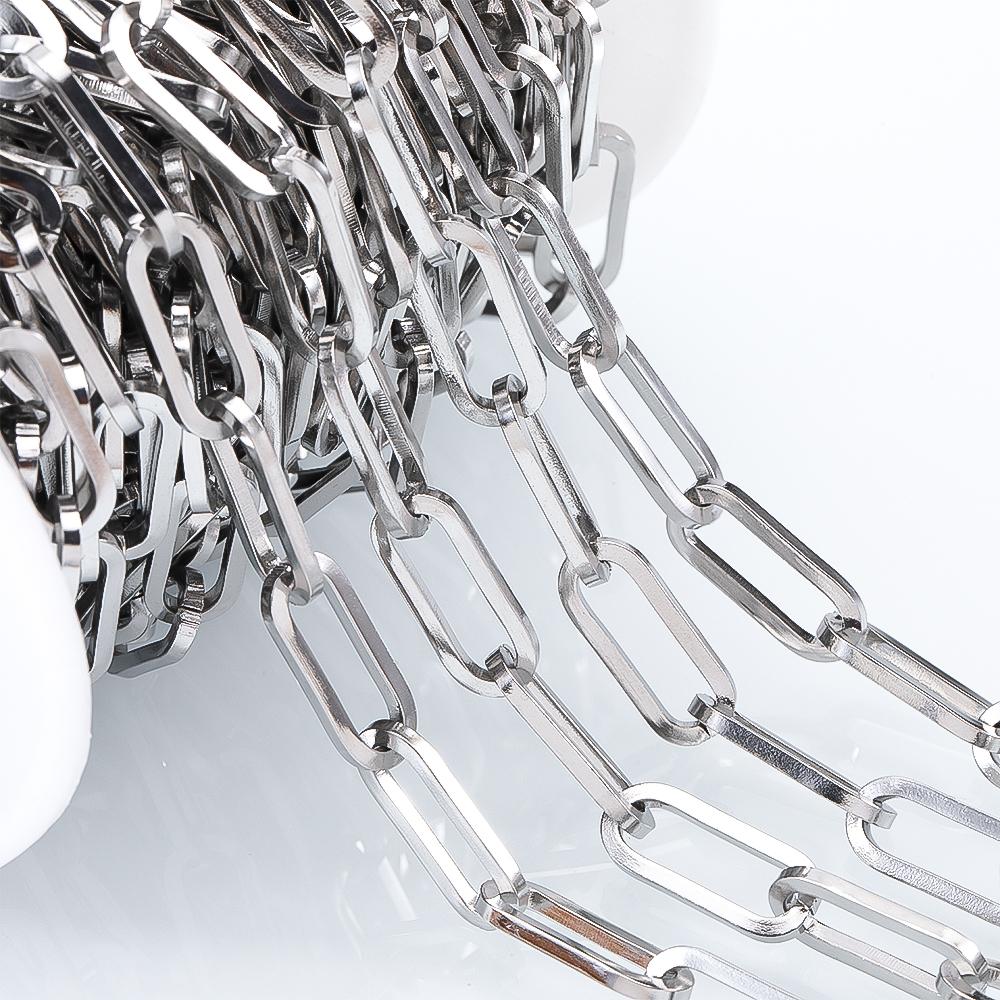 

1M NO FADE Stainless Steel Square Link Chain for DIY Necklace Bracelet 6.5mm Rolo Cable Link Chains Jewelry Making Supplies Bulk