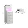 Wood Bedside Table 3 Drawers Adjustable Brightness With Charging Station 2AC/2USB Space Saving Side Cabinet Desk Nightstands