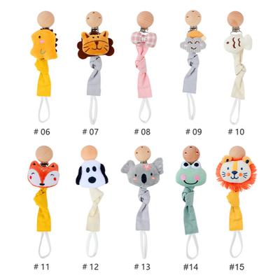 Baby Cartoon Plush Doll Cotton Anti-drop Chain Newborn Tooth Glue Chain Fox Lion Bear Nipple Chain