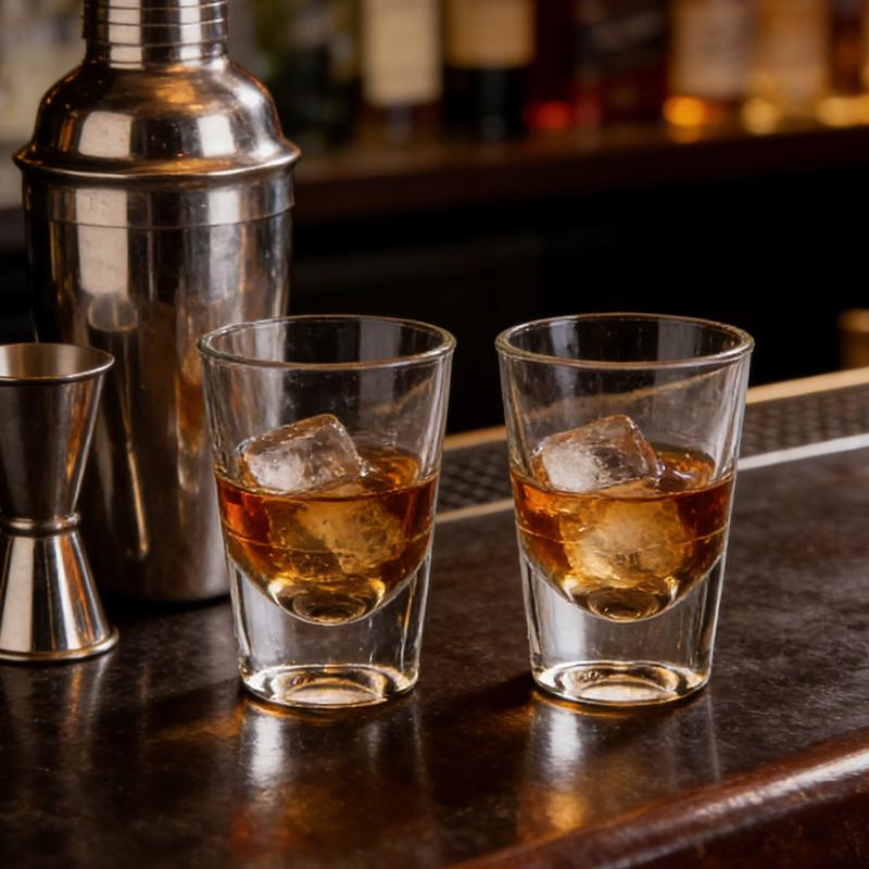 2pcs High End Transparent Shot Glass Exquisite Party Thick Bottomed Wine Glass Classic Vodka Glass Drinkware Unique Family Gifts