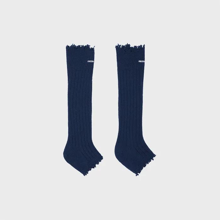 (W) EMBROIDERED LOGO SOCK BOOTS (NAVY BLUE)
