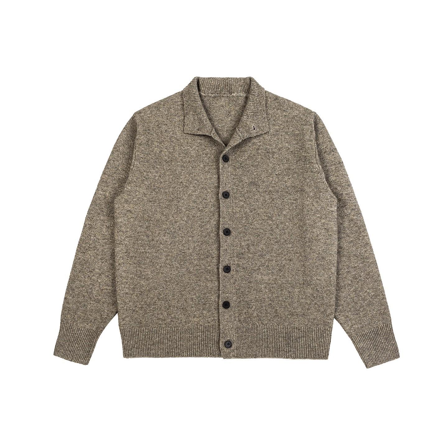 

Men s Half-High Collar Button-Up Cardigan Sweater - 2025 Autumn/Winter Knitwear Top, Casual Thickened Outerwear M коричневий