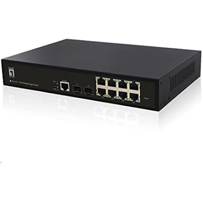 Switch réseau - LEVELONE - GEL-1061 - 8 ports Ethernet Gigabit - 2 emplacements SFP - Protection 6KV