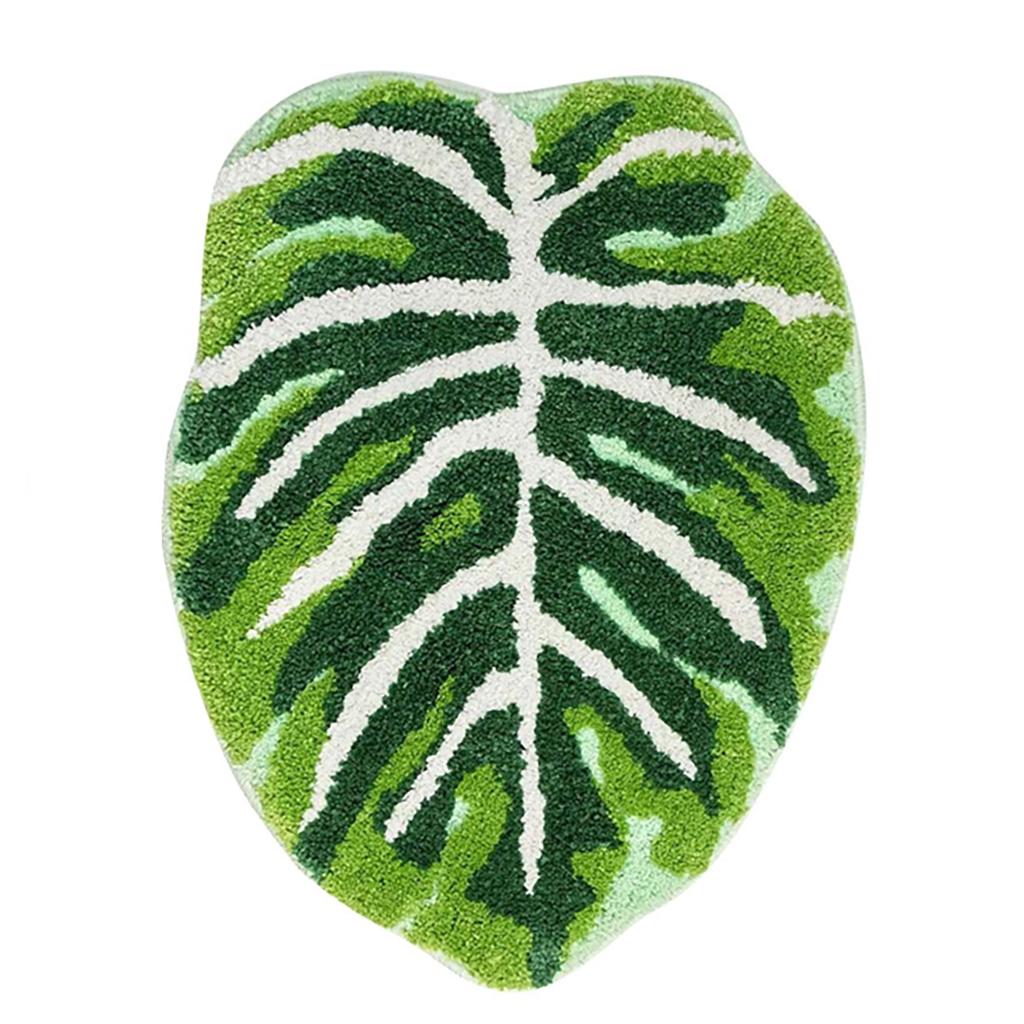 Floor Mat Bathmat Leaf Pattern New Year Christmas Rug for Living Room and Bedroom Polyester Fiber Carpet