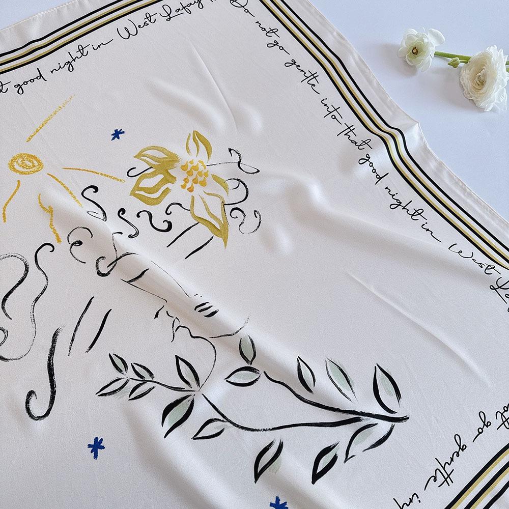 Flower Small Square Scarf Floral Print Scarves Elegant Square Handkerchief  Female Style 3