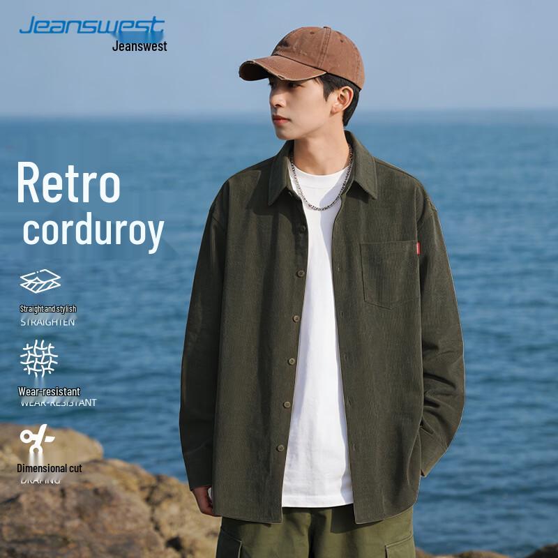 Jeanswest Men s Corduroy Long Sleeve Shirt Jacket L