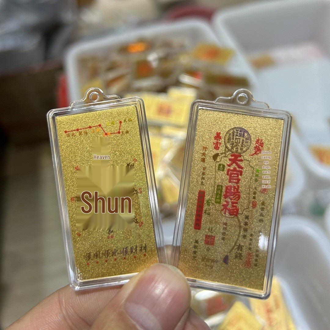 Golden Peach Blossom Pendant: Pure Gold Good Luck Phone Sticker - Hot Selling Gift for Prosperity Phone Sticker + Acrylic