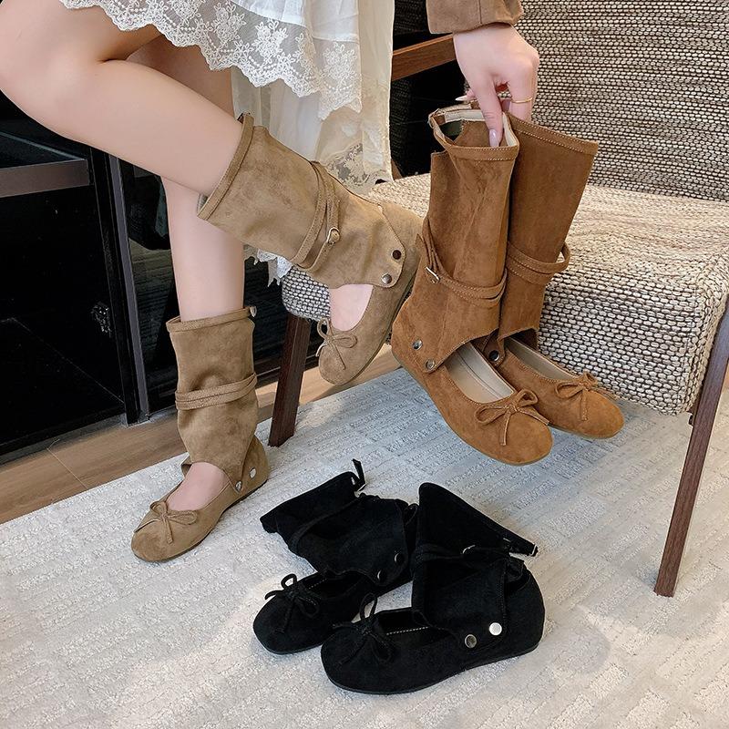 Niche design bow hollow cool boots women's new summer boots flat bottom women's leather boots