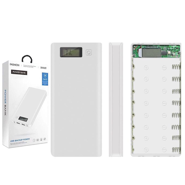 8-Cell Weld-Free Power Bank Kit with Dual Input and LCD Display