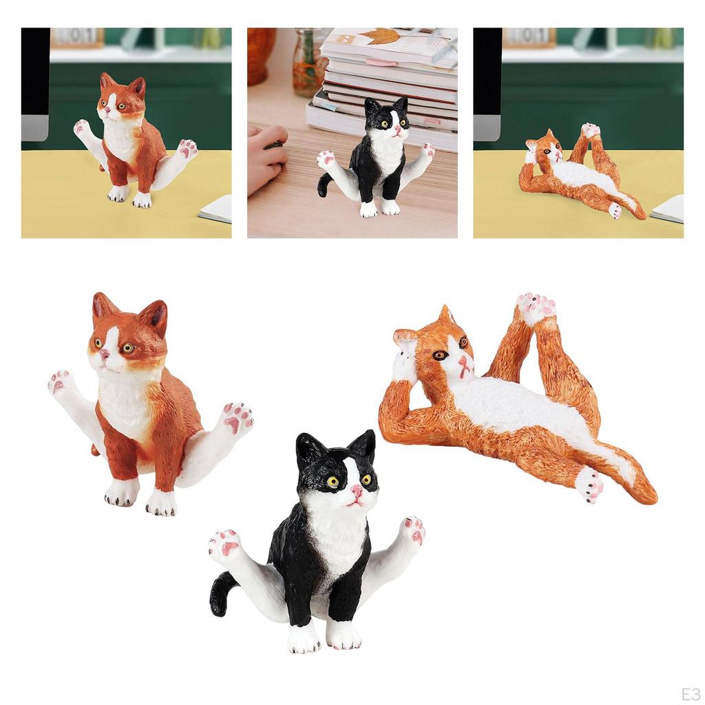 Cat Figurines Artifical Realistic Small Figures Toy, Figurine for Decor Birthday Gift Cake
