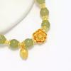 Women Fashion Lucky Bracelet Imitation Hetian Jade Lotus Elegant Temperament Beaded Bracelet Jewelry Gift