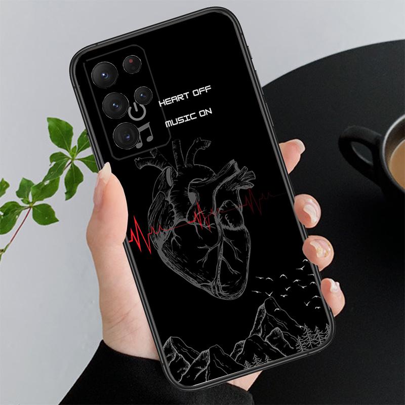Phone Case For Samsung A17 A55 A16 A56 A35 A15 A53 A54 A33 A34 A25 A05S A52 A52S A07 A26 A06 Love Music A15