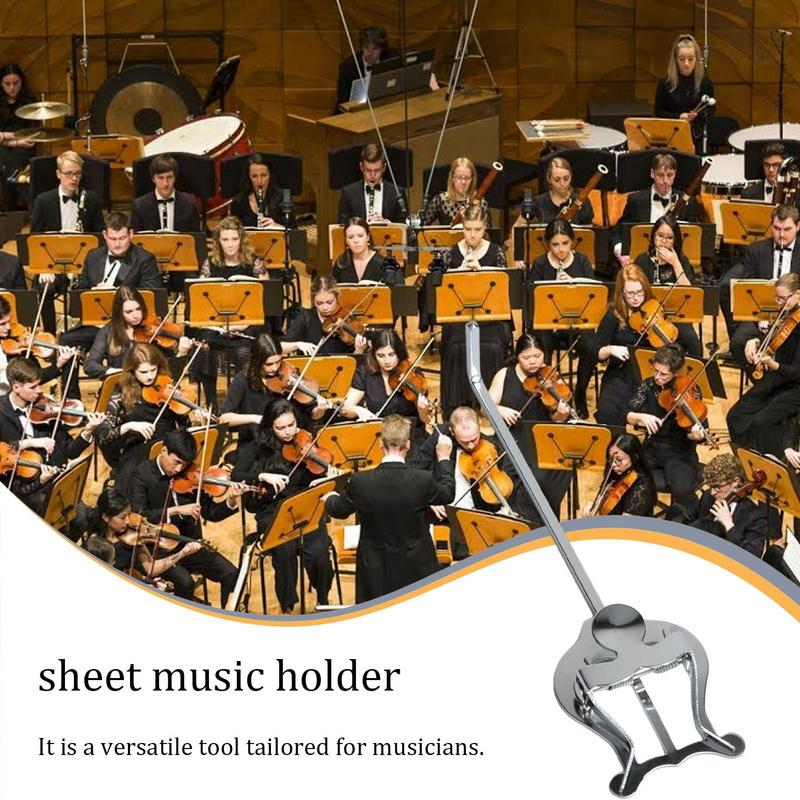 Trumpet Sheet Music Holder Metal Music Sheet Clamp Portable Musical Score Clamp For Musicians Wind Instrument Accessories China Mainland