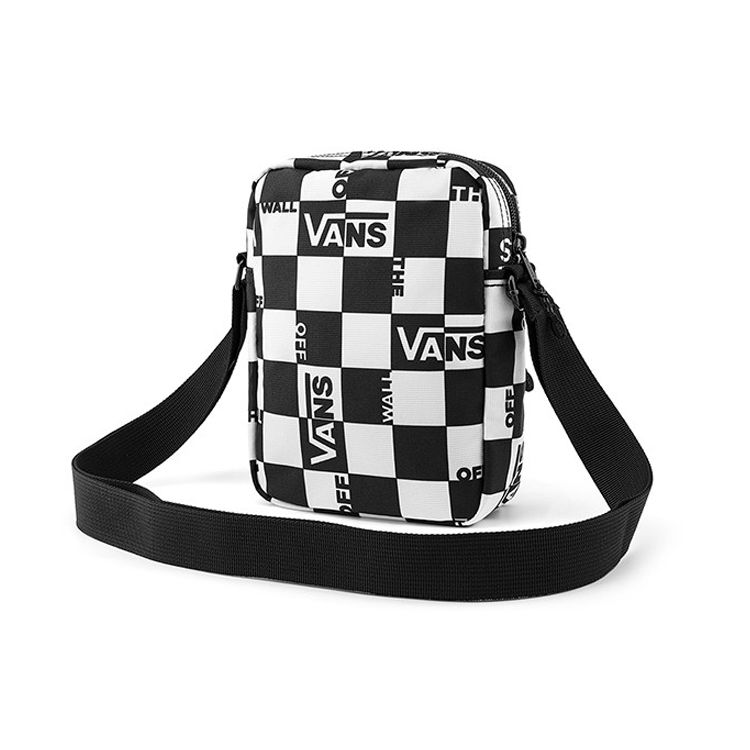 Vans Checkerboard Polyester Crossbody Bag Unisex Bags Black White VN0A54I5ZT6