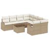 VidaXL Ensemble de Canapés de Jardin 9 pièces avec Coussins Beige Poly Rattan 3345981