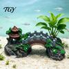 Betta Tank Accessories Aquarium Bridge Ornament, Arch Miniature Fish Decor, Nature Style Mini Model for Terrarium, Fairy Garden Small