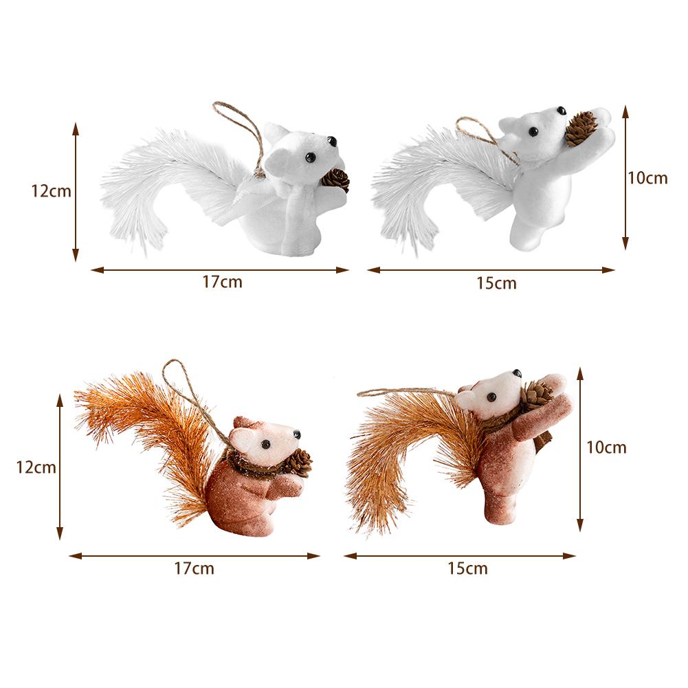 2-teiliger Eichhörnchen-Spielzeug-Anhänger für Weihnachtsbaum Langlebig Stilvoll Partydekoration für Weihnachtsbaum