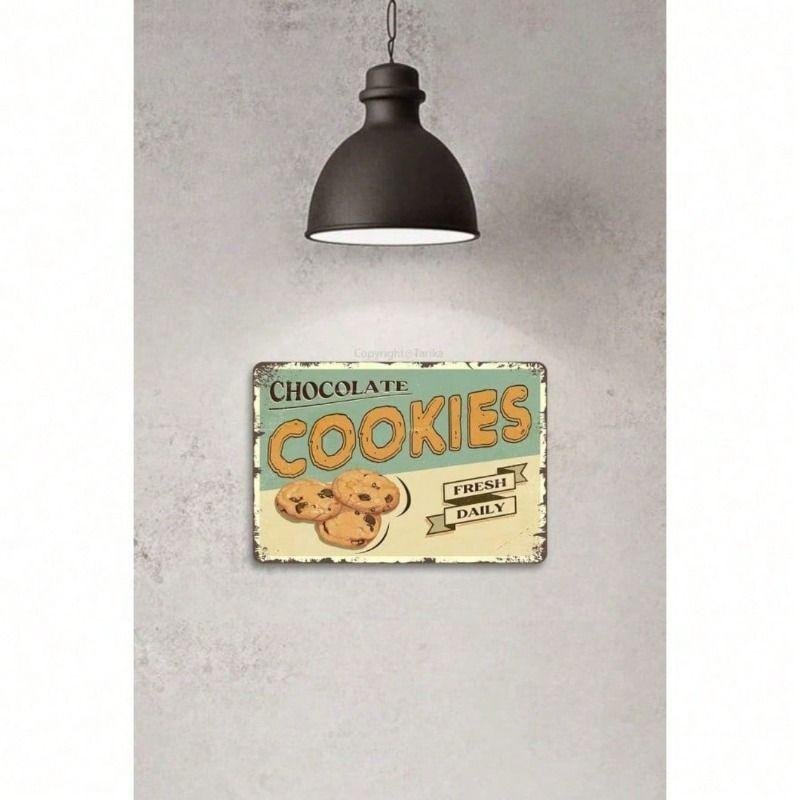 Vintage Metal Sign Chocolate Cookies Bakery 8x12 Inch Wall Art Kitchen Decor