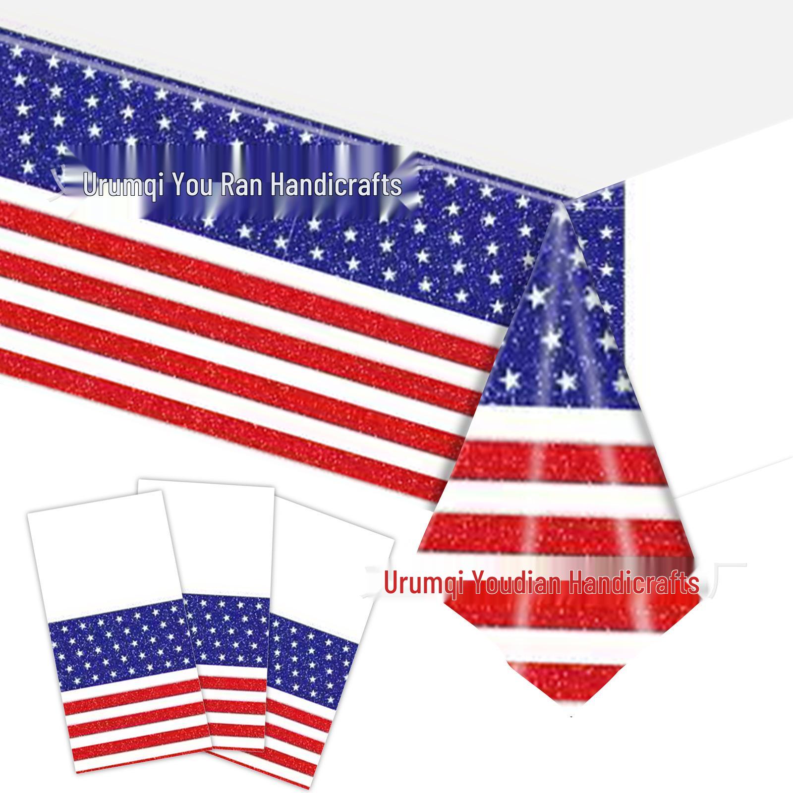 American Flag Independence Day Disposable Tablecloth for Celebrations