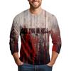 Men's Halloween Print Raglan Dralan Three-quarter Sleeve Casual Top
