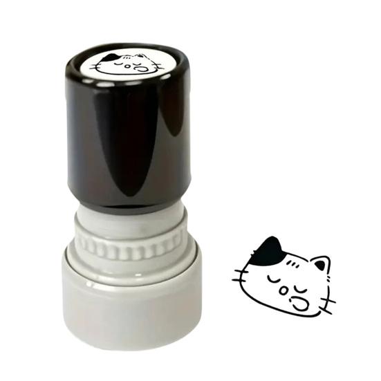 Cat Pattern Stamp with Black Cat Illustrations Seal Compact Creative Portable Stamp for Journals Cards Planners