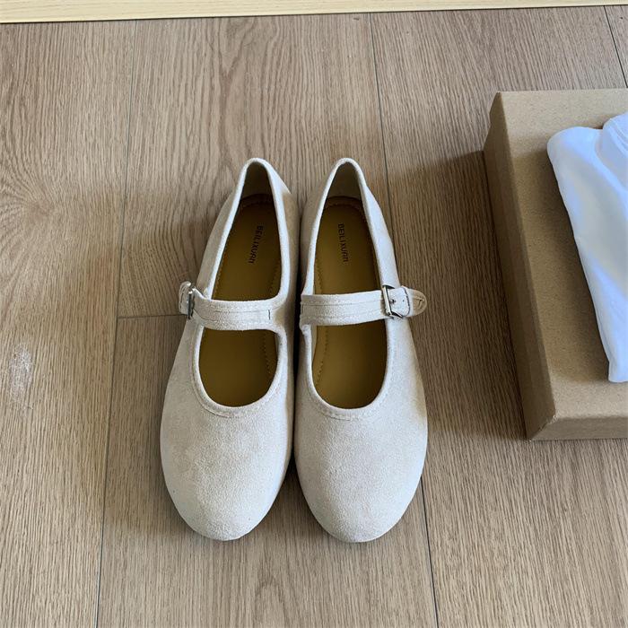Spring Color~ 2025 New Daily Versatile Flat Shoes Round Head One-Word Band Ballet Mary Jane Shoes Women