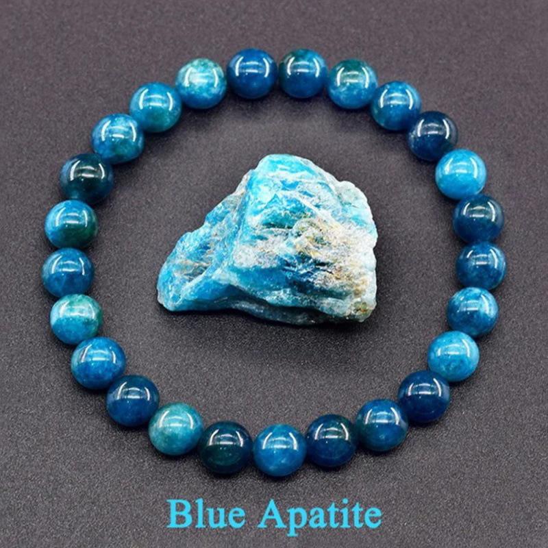 Trendy Blue Apatite Handmade Beaded Stone Bracelet For Women Men Gemstone Bracelets Boss Day Scene Employee Appreciation Gifts