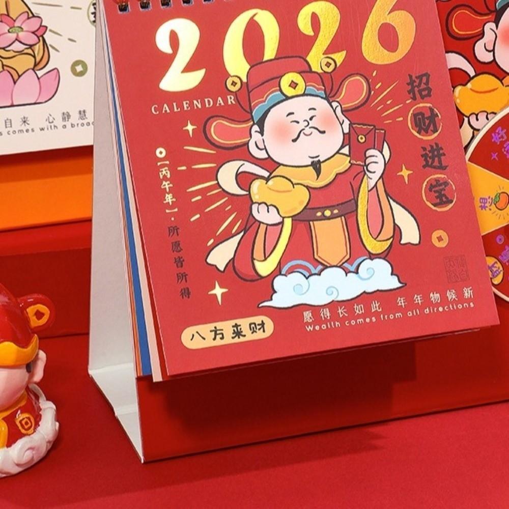 Traditional Table Calendar Cartoon Chinese Style Calendar Memo Pad Flip Calendar New Year Gifts