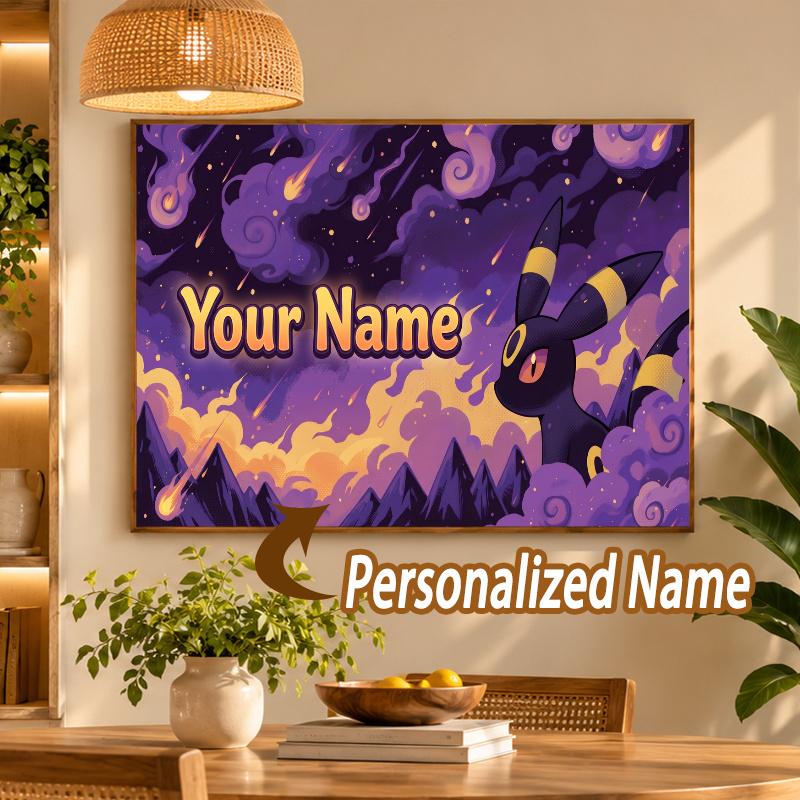 Umbreon Custom Name Diamond Painting Personalized 5D Full Drill DIY Diamond Art Home Decor