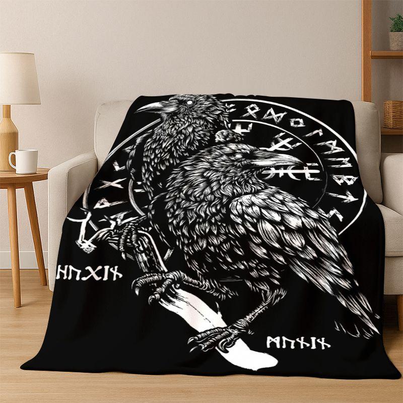Guerrero VikingoSímbolo Valknut Nórdico Valhalla Manta de Franela Suave Cálida Manta de Sofá para Dormitorio Sala de Estar Cama Viaje Camping