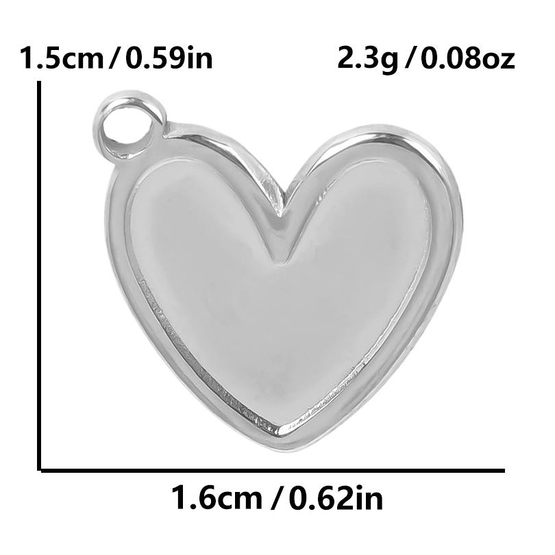 6pcs Breloque Acier Inoxydable Stainless Steel Music Note Flower Charms For Jewelry Making Supplies Heart Pendant Diy Materials